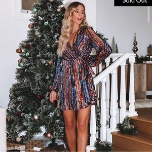 Sequin wrap dress
